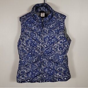 Patagonia Womens Down With It Puffer Vest Size XL Full Zip Blue Grey